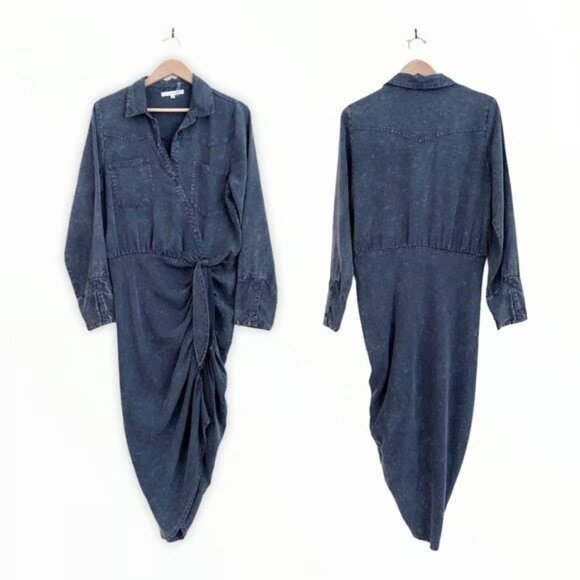 Young Fabulous & Broke Dresses & Skirts - Young Fabulous and Broke CARLING RuchedJean Dress Acid Washed M